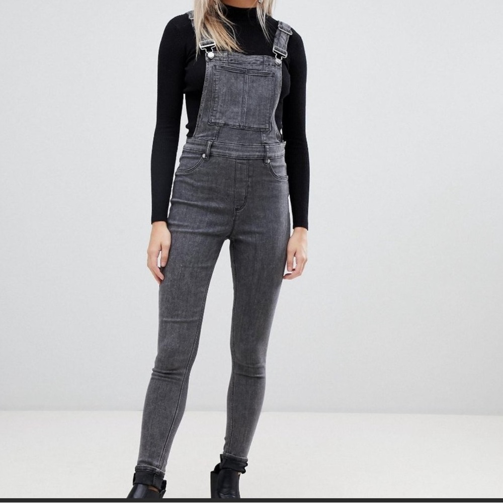 Cheap Monday Denim Spray Dungaree overalls in grey, size XXS